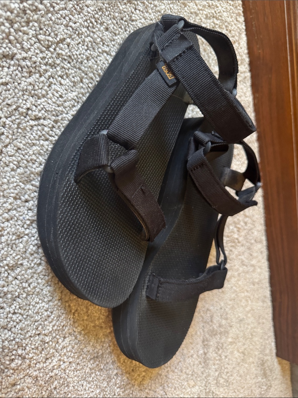 Teva Black Strappy Platform Sandals